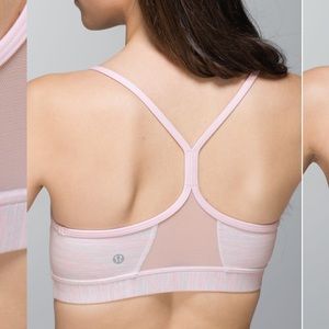 Lululemon Flow Y Bra IV Wee Are From Space White Barely Pink / Barely Pink